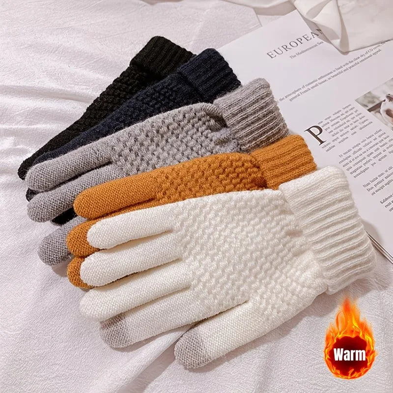 1-20Pairs Winter Touchscreen Gloves Stretchy Thick Knitted for Women Universal for Sports Cycling Hiking and Outdoor Activities Vue