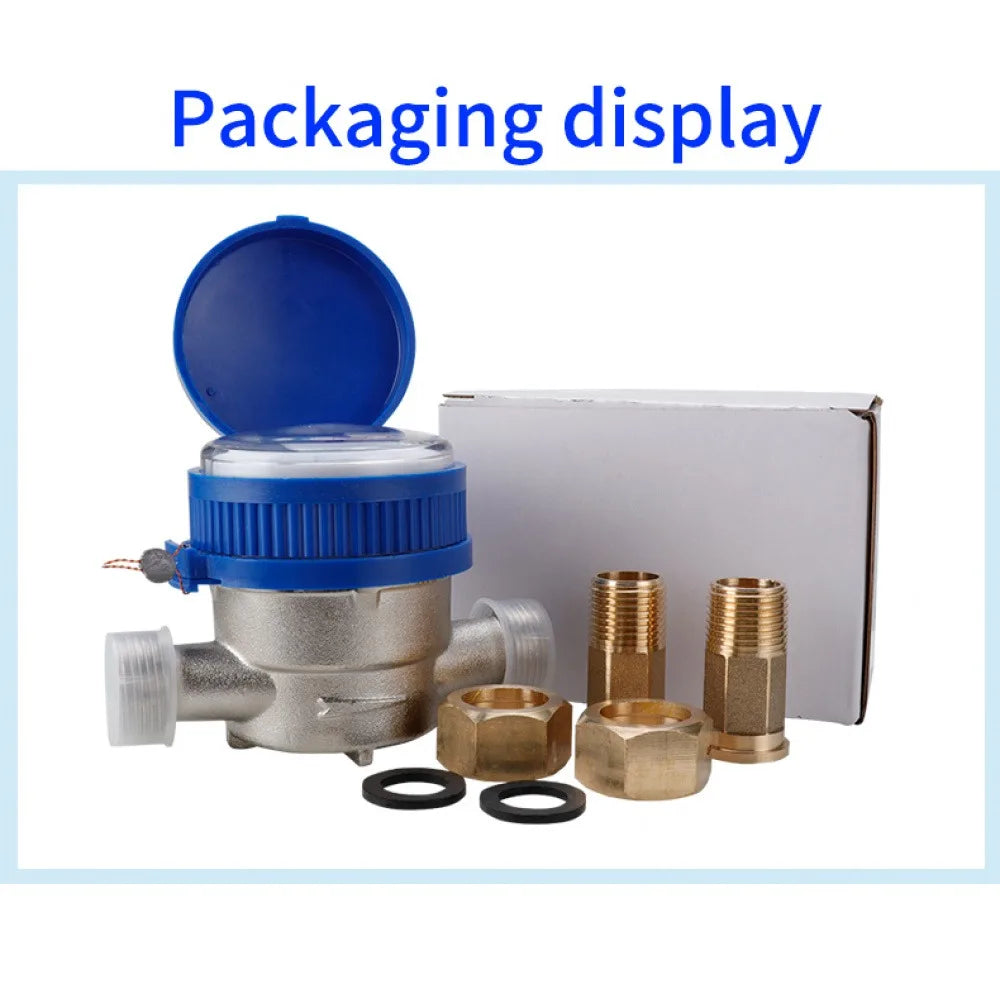 Digital Dispaly Smart Water Flow Meter Anti-rust Copper Joints Mechanical Rotary Wing Home Cold Water Counter Flowmetre Meter Vue