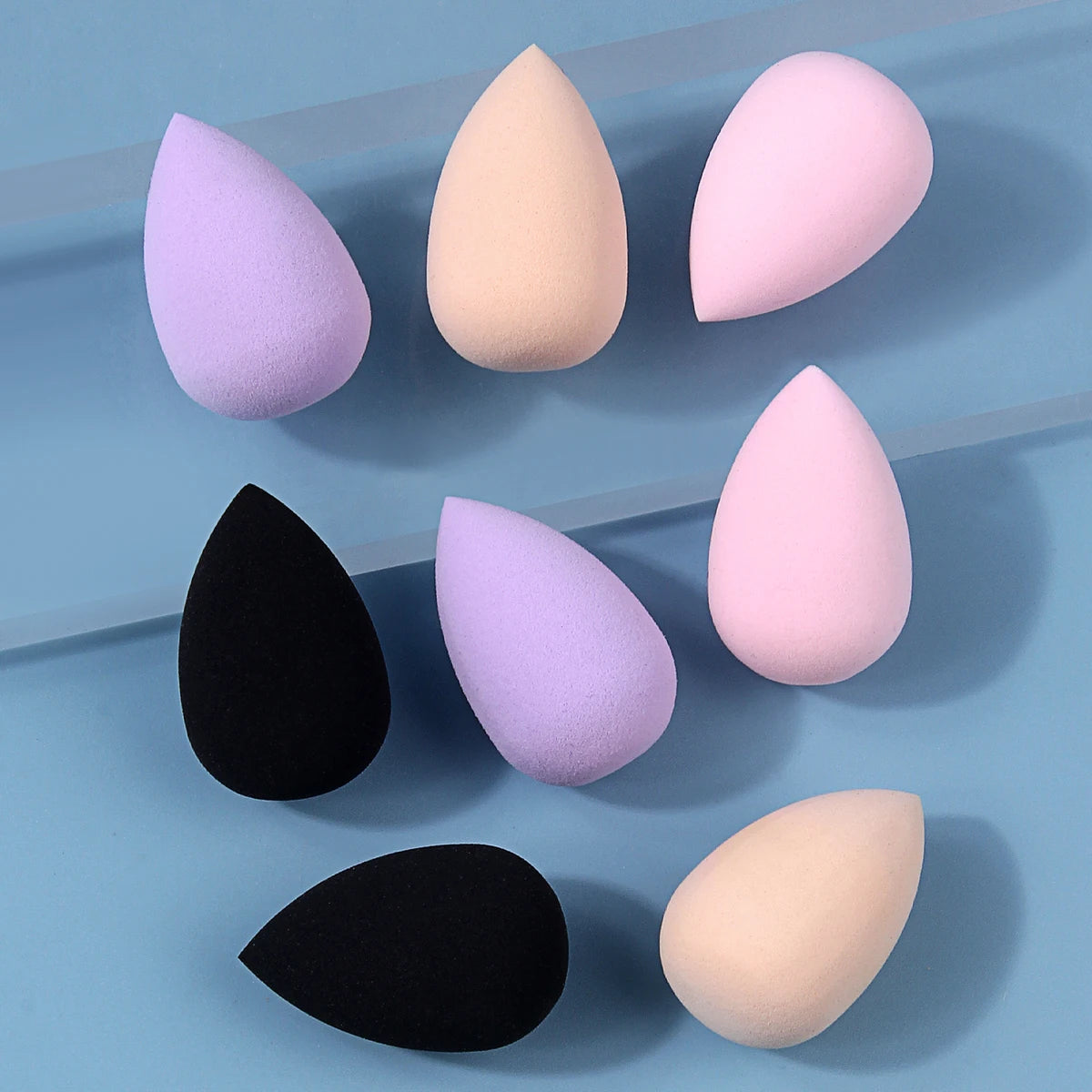 Mini 8PCS Teardrop Beauty Sponge Set Multi Color Small Makeup puff Soft Reusable Sponge For Concealer Under Eyes Detail Foundat Vue
