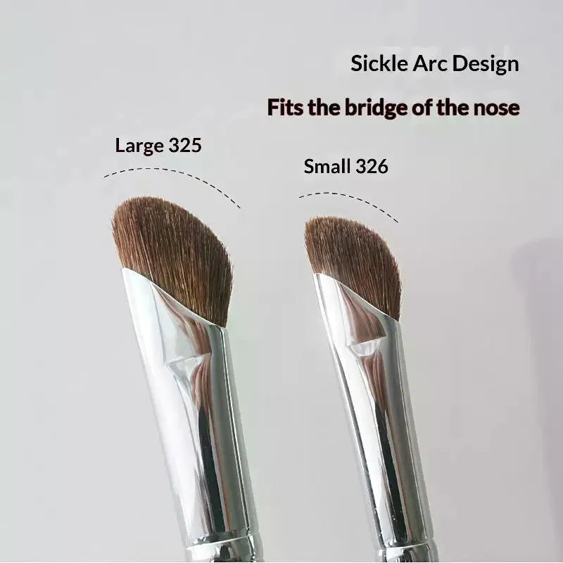 2Pcs Sickle Shaped Nasal Shadow Brush Soft Bristles For Daily Professional Makeup Use Beauty Tool Vue