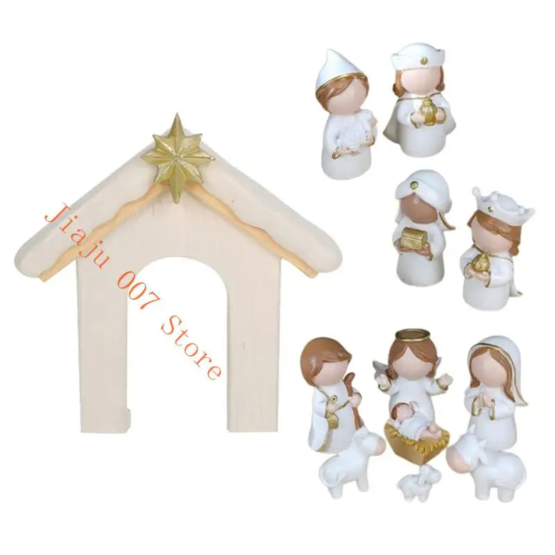 Christmas Nativity Scene Figurines Set – Holy Family Resin Statue Nativity Figurine Set Vue