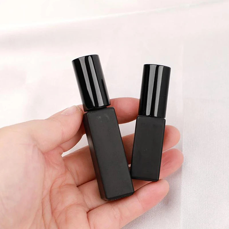 Portable Mini Black Perfume Atomizer Glass Empty Refillable Bottle Cosmetic Sample Container for Travel Vue