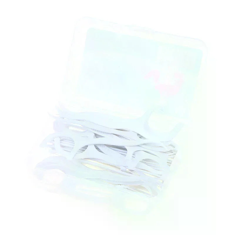 50Pcs/Box Portable Disposable Dental Floss Plastic Toothpick High-tension Dental Floss Stick Dental Floss Box ﻿Oral Care Vue
