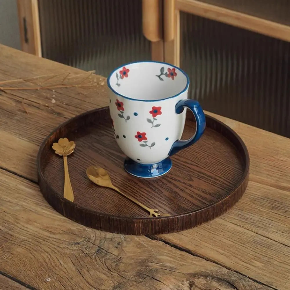 Vintage Round Serving Tray Wooden 21 24 27 30 Wood Platte Dessert