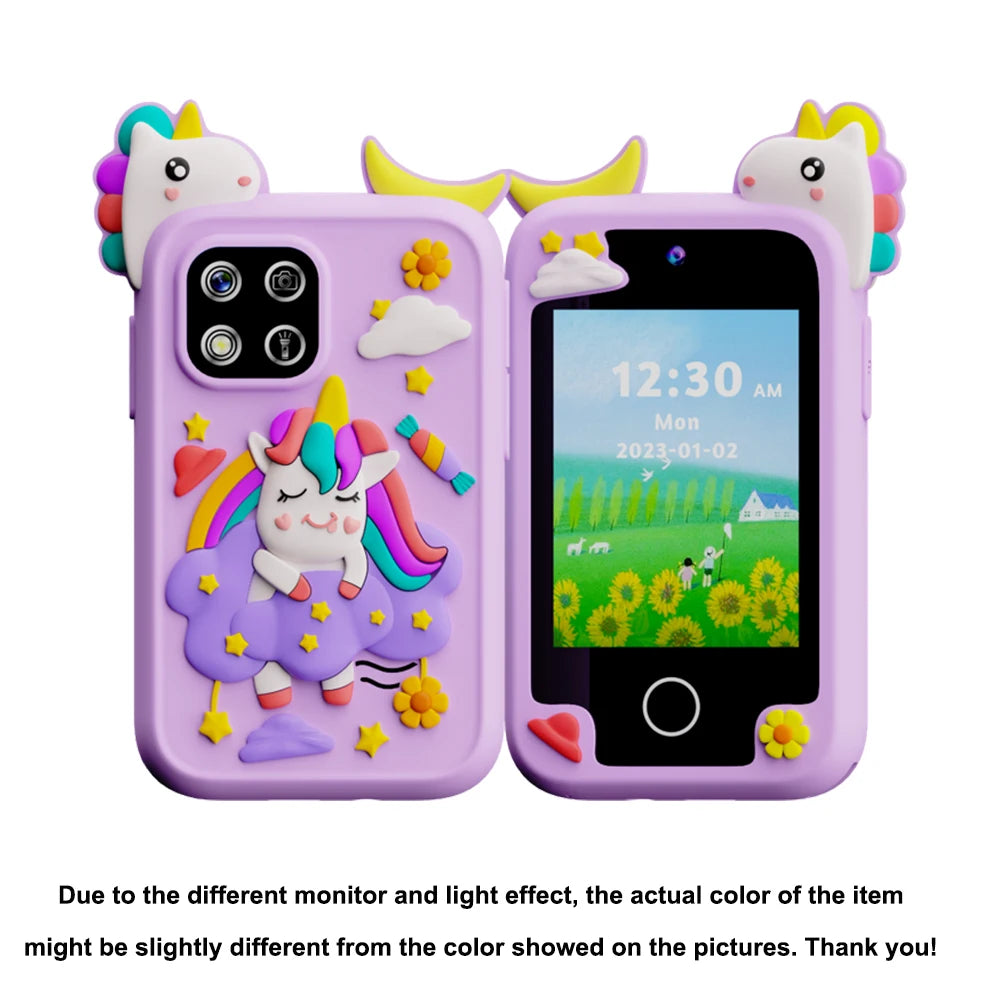 New Mini Phone Children Toy Musical Unicorn Dinosaur Baby Mobile Camera MP3 Player Educational Toys Kids Christmas Birthday Gift Vue purple