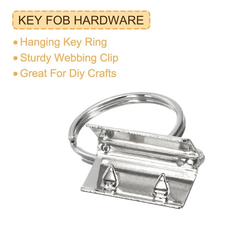 ABKW-40PCS Key Fob Hardware With Keychain Rings For Bag Webbing,Silver Vue