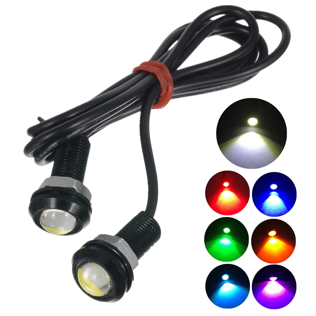9W Ultra Thin Eagle Eye LED Light Waterproof Screw Type Reverse Backup Light for Motorcycle Scooter Off Road Bumper Tail Lamp Vue
