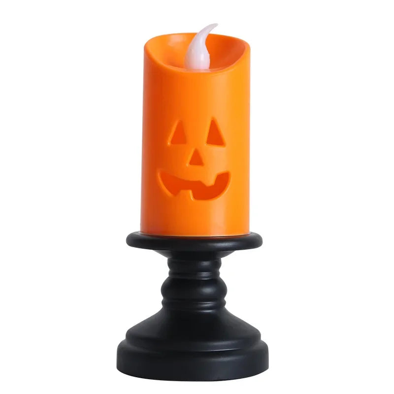 Halloween Candle Light LED Candlestick Lamp Ornaments Props Happy Halloween Party Props Pumpkin Candle Light Colorful Decoration Vue 1pcs