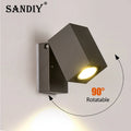 SANDIY Outdoor Motion Sensor Wall Light IP65 LED Fixture Outdoor Wall Light Vue Cold Light Sensor Grey 8W