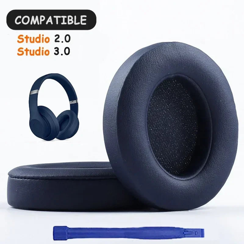 Replacement Ear Pads Cover for Beats Studio 3 2 Wireless Headphone Earpads Studio3 3.0 Ear Cushion Earmuffs Accessories Vue Navy Blue China Mainland