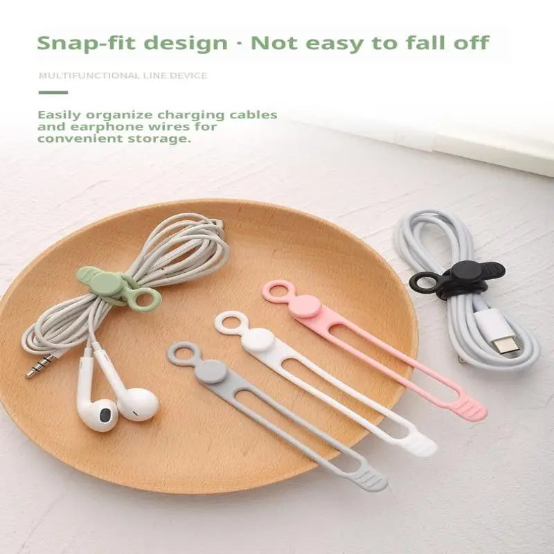 10PCS Silicone Cable Ties,Cord Organizer,Cable Straps,Reusable Cord Ties,Travel Cable Organizer ,Cute Elastic Tie, Wire Ties Vue