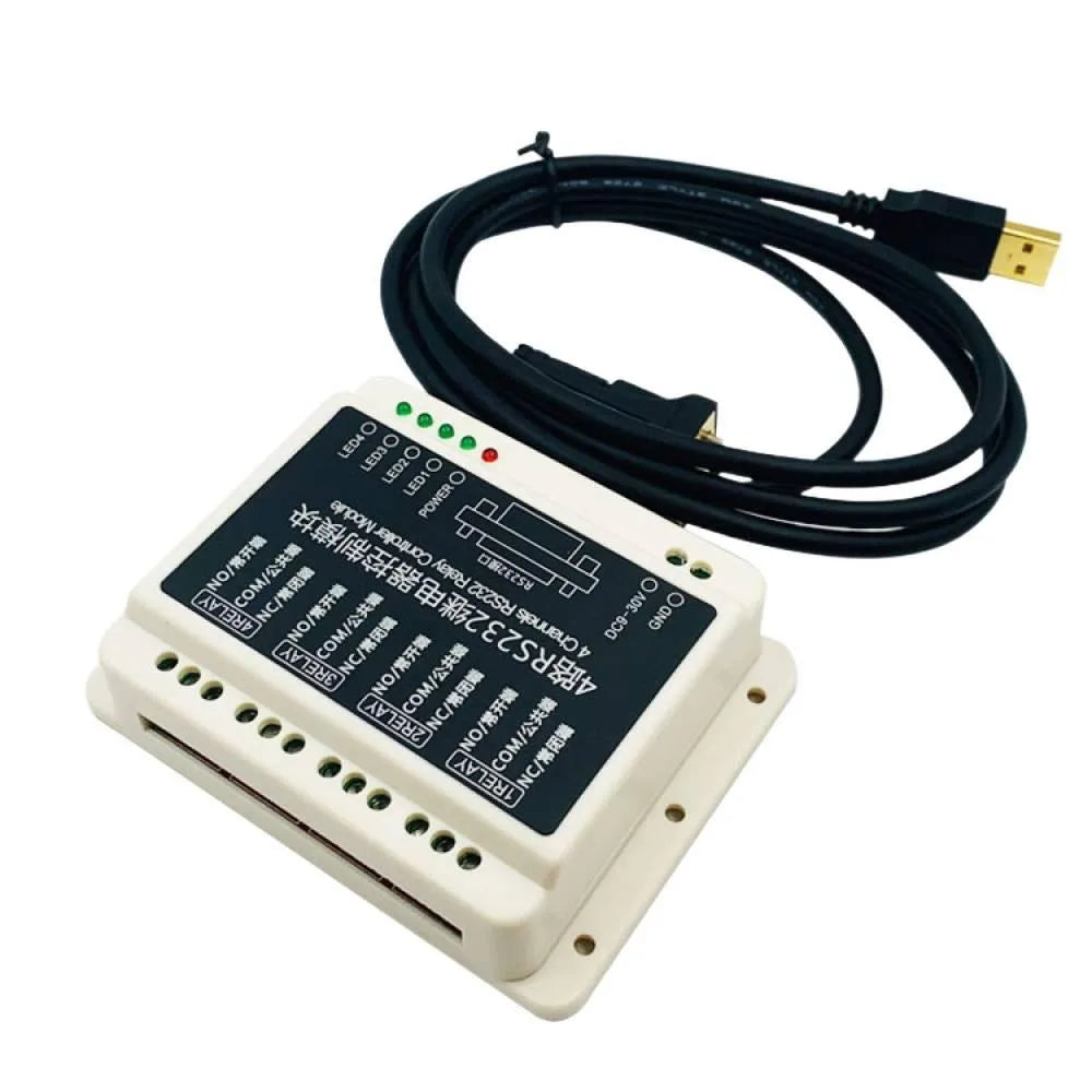 4-channel RS232 Serial Port Relay Control Board Smart Home Control Switch DC9-30V Computer Connection Relay Module Vue Default Title