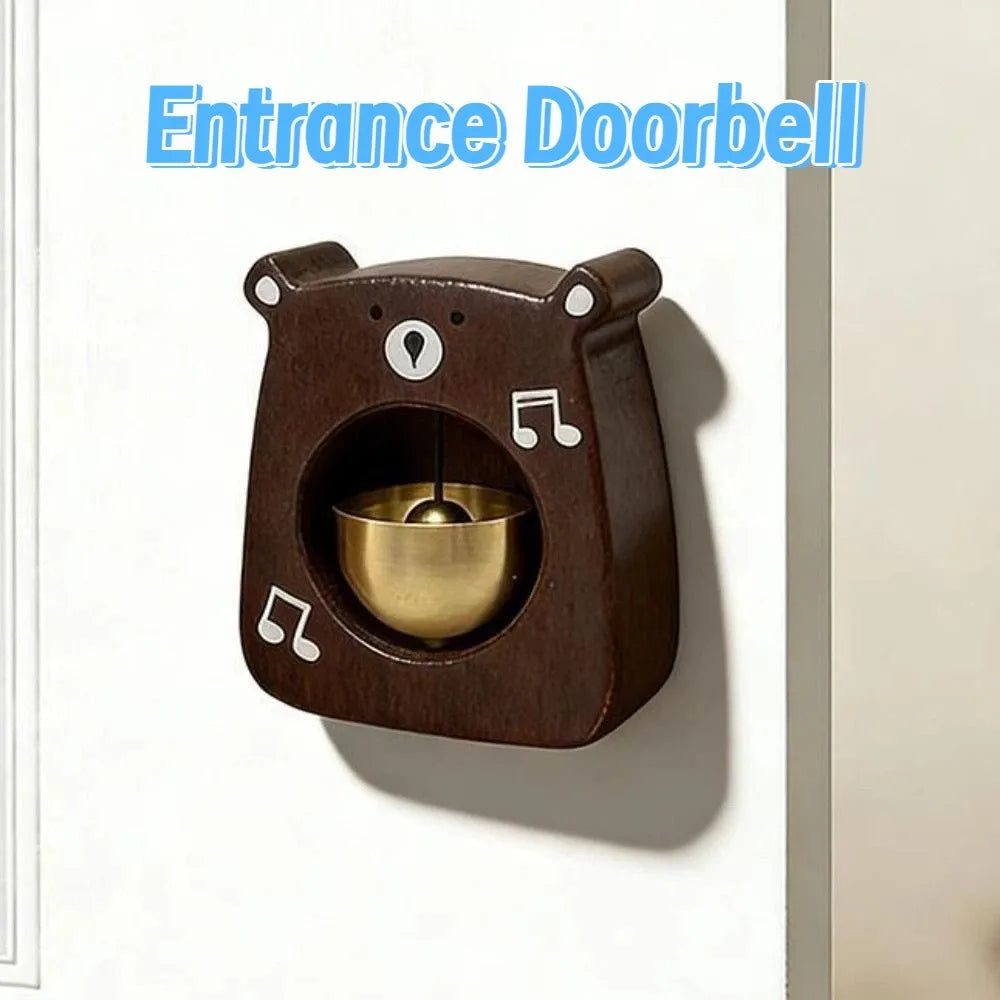 Magnetic Entrance Doorbell Cute Bear Detachable Entry Reminder Bell Delightful Sound Blessings Animal Shaped Windbell Vue