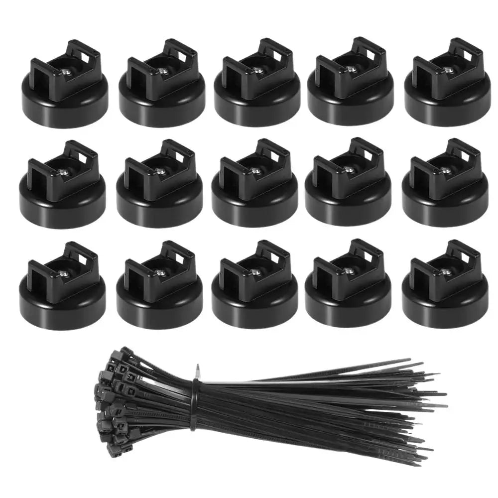 15pcs Magnetic Cable Zip Tie Mount Kit Charging Cord Organizer Multifunctional Cable Holder with Ties for Wall Work Organization Vue Red