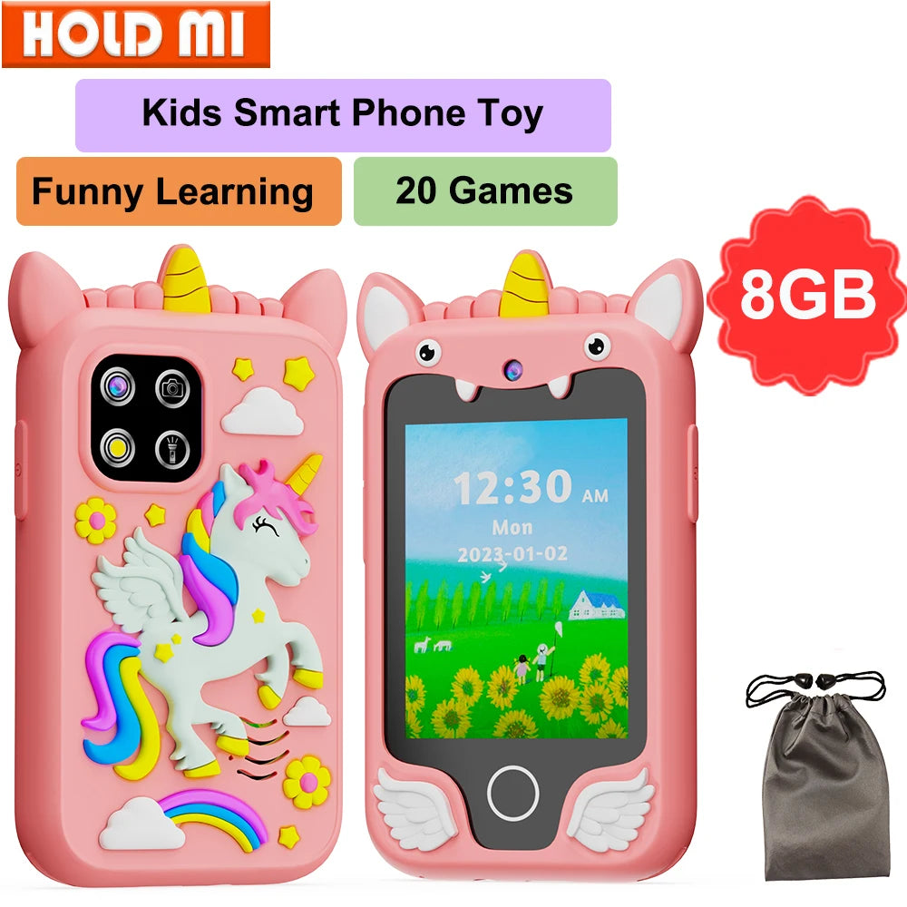 Kids Muscial Smart Phone Toys Cartoon Unicorn Touchscreen Baby Mobile for Girls Boys Educational Toys Birthday Christmas Gifts Vue