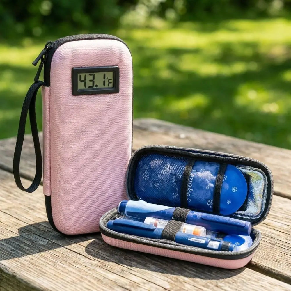 Waterproof Insulin Vial Cooling Bag Thermal Insulated Thermometer Display Insulin Cooling Storage Case EVA Wear-resistant Vue