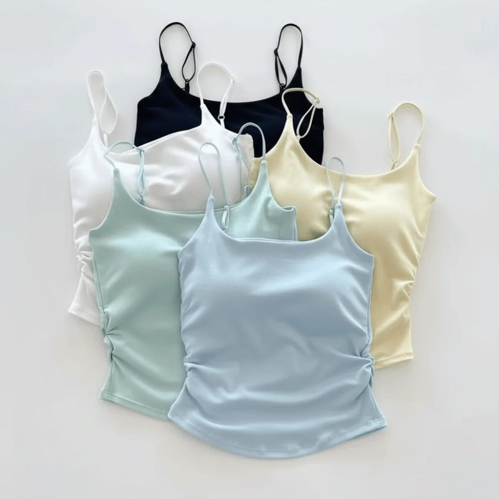 Sweet Sleeveless Suspender Vest Underwear Padded Cups Camisole Slim