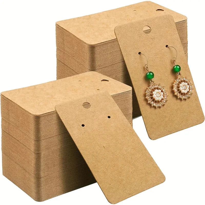 50/100 Pieces Jewelry Display Labels, Paper Earring Display Cards - DIY Nail And Hoop Earring Holders, Packaging Supplies Vue