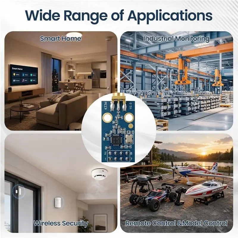 Hot-CC1101 Wireless Module With SMA Antenna Long Range Data Transmission Board SPI Low Power Communication Module Vue