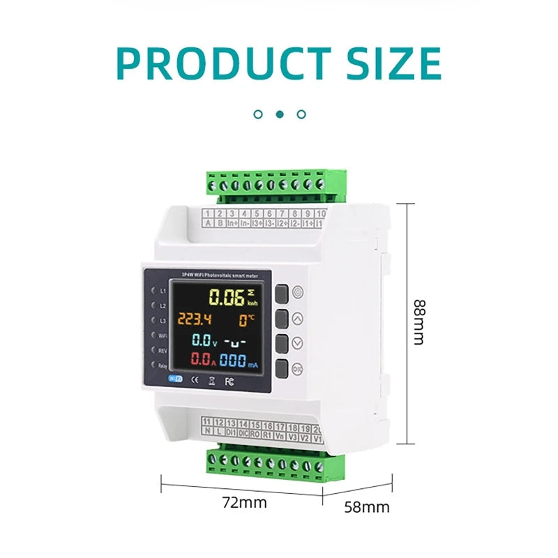 100A 300A WiFi Transformer Meter with 3CT Clamps Over & Under Voltage Protector Smart Bidirectional Energy Meter Circuit Breaker Vue