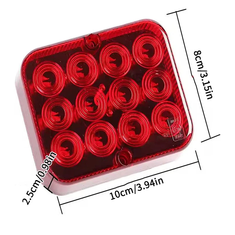 12V 24V 12 LED Waterproof Rear Tail Fog Light Driving Lamps Safety