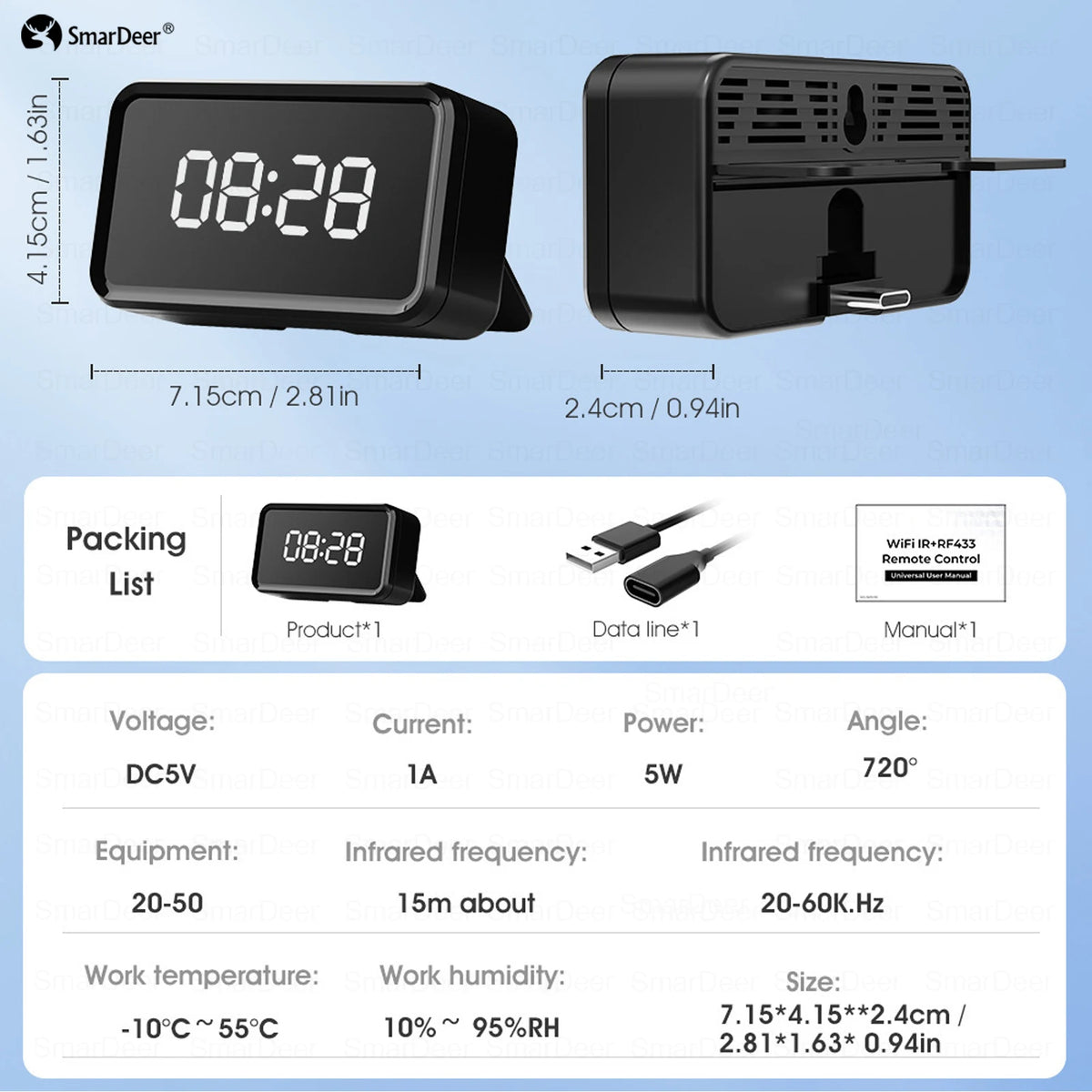 Tuya WiFi RF IR Remote Control, Works with Alexa and Google Assistant, Suitable for All IR and RF433 Remote Control Vue