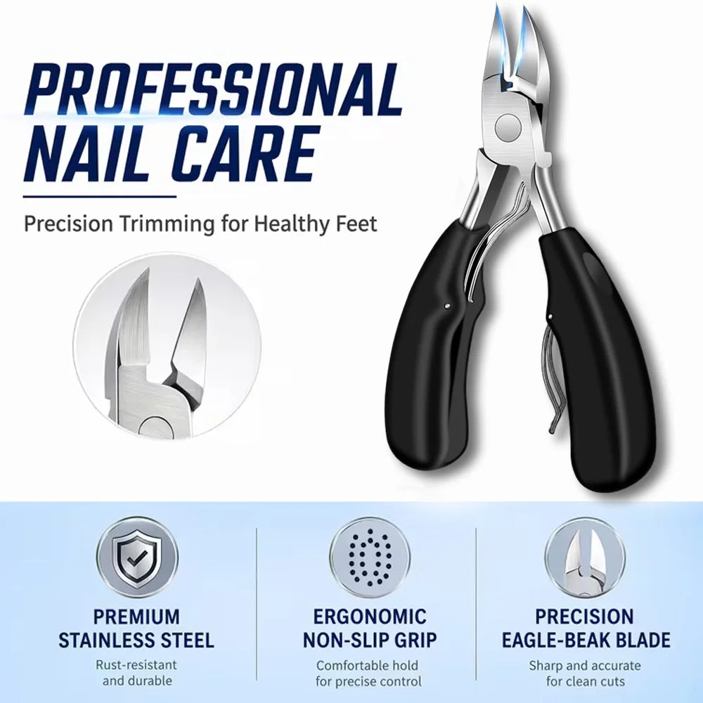 2pcs Set Anti-Splash Curved Nail Clippers Premium Nail Clippers Concave Edges, Thick Nail Wide Opening, Curved Cuticle Trimmer Vue