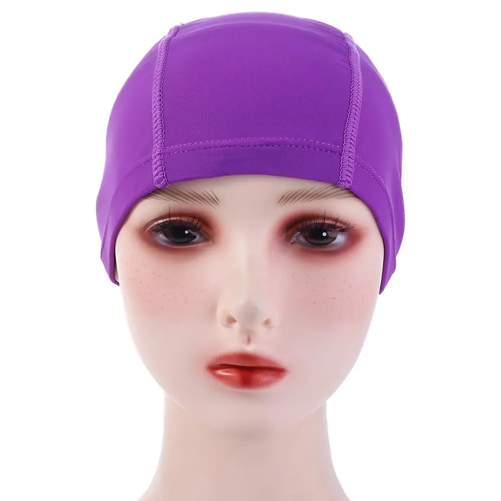 Ice silk Comfortable Turban Elastic Nylon Ultrathin Water Sport Bathing Caps Pool Hat Swimming Cap Swimming Hat Vue
