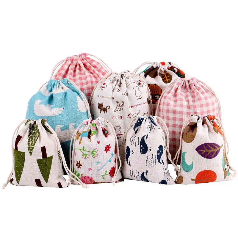 Cotton Linen Drawstring Pouch | Multi-Use Storage & Gift Bag Drawstring Storage Pouch Vue