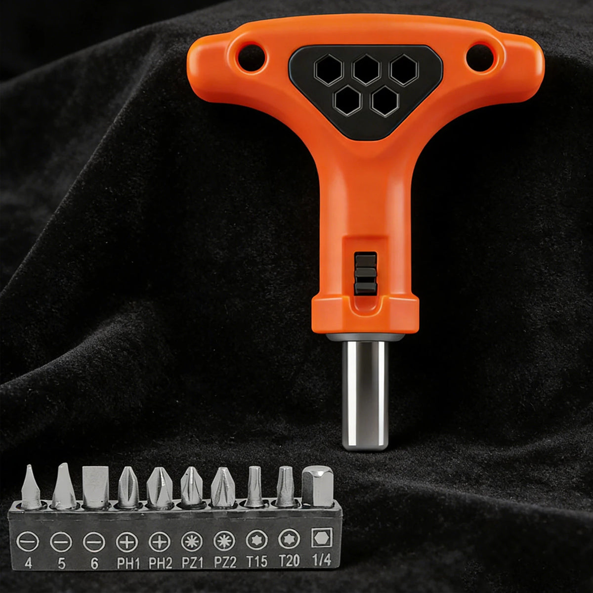 Ratcheting T-Handle Bit Driver | 1/4" Hex Screwdriver Set Ratchet Bit Driver Vue