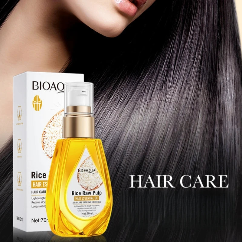 70ml Rice Raw Pulp Hair Essential Oil, Fresh Texture, Easy to Absorb, Non-Greasy, Deeply Nourishes Hair, Makes Hair Soft and Smooth, Easy to Comb. Not Afraid of Hair Becoming Frizzy or Tangled. Vue Default Title