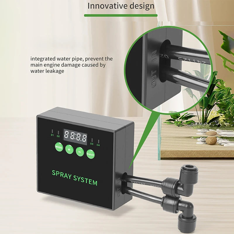 Intelligent Reptile Fogger Terrariums Humidifier Electronic Timer Automatic Mist Rainforest Spray System Kit Sprinkler Control Vue