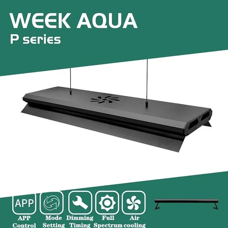 WEEK AQUA Full Spectrum Aquarium Plant Growing Dimmable Bluetooth LED Fish Tank Light Sunrise Sunset Lamp accesorios para pecera Vue