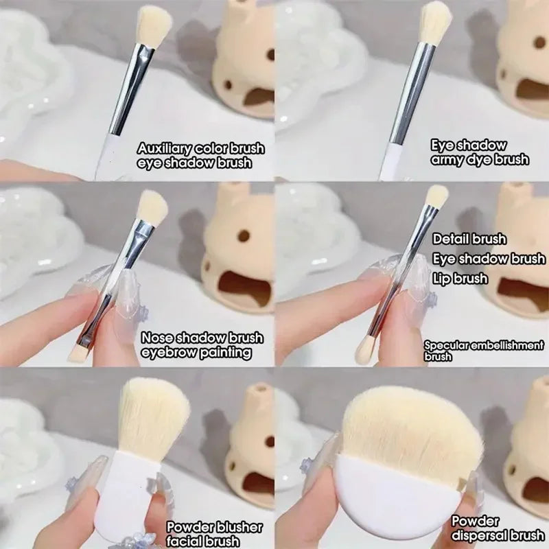 6Pcs Mini Makeup Brushes Set Soft Concealer Brush Beauty Foundation Eye Shadow Tool Portable Eyelash Brush with Storage Box Vue