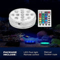 USB Pool Lights Rechargeable Submersible LED Lights with Remote RF IP68 Underwater Waterproof Pond Light for Inground Pool Decor Vue RGB 4 lights