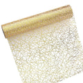 Mesh Glitter Metallic Table Runner Rectangle Bronzing Glitter Table Runner Shimmery Surface Thin Table Cloths Runner Vue Gold-L 500x28cm