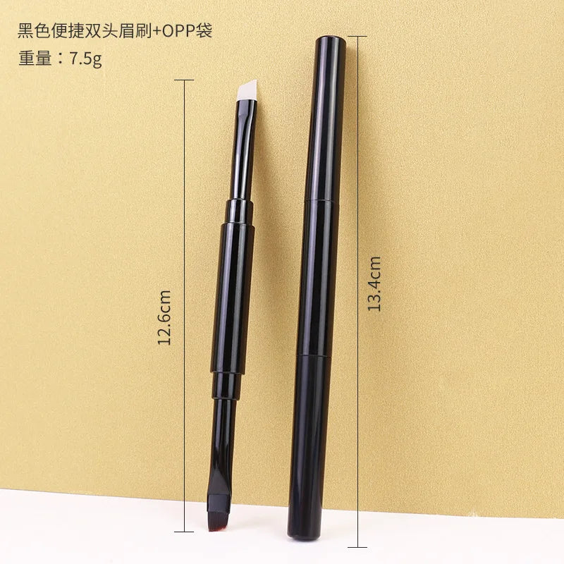 2 in 1 Angled & Silicone Brow Brush with Cap Multi-function Brow Definer & Eyeliner Brush Multi-use Brow & Eyeliner Makeup Tool Vue 1 Pack