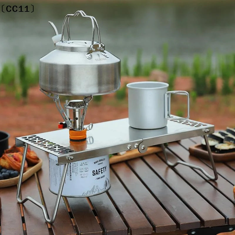 Outdoor Stainless Steel Kettle Locking Handle Camping Hung Pot Portable Coffee Pot Picnic Cooker 900ML Teapot Kettle〔CC11〕 Vue