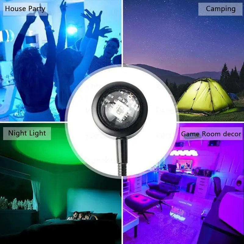 Kerokuru USB Sunset Light Lamp Self Photography Light LED Rainbow Neon Night Light Projector Photography Wall Atmosphere Light Vue