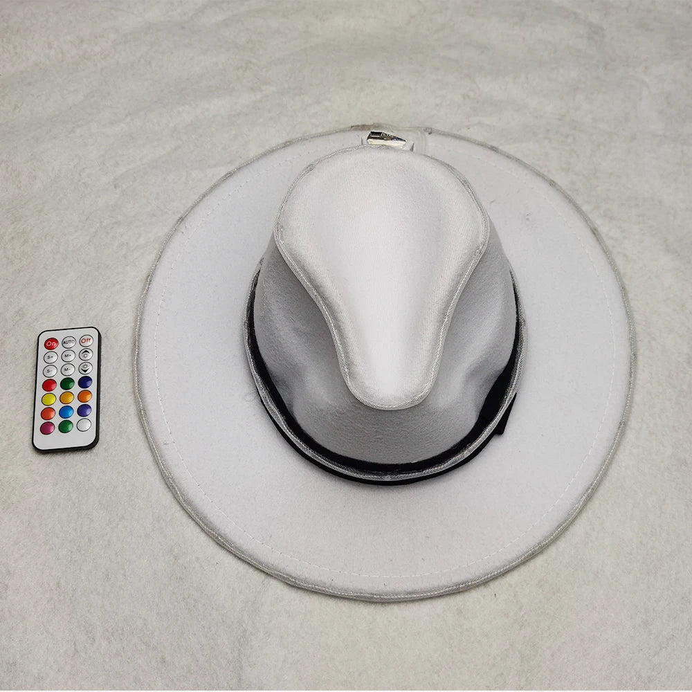 Full Color Cool LED Hat Party Luminous Cap Neon LED Light Costume Party Fluorescent DJ BAR Dance Performances Carnival Party Vue White hat