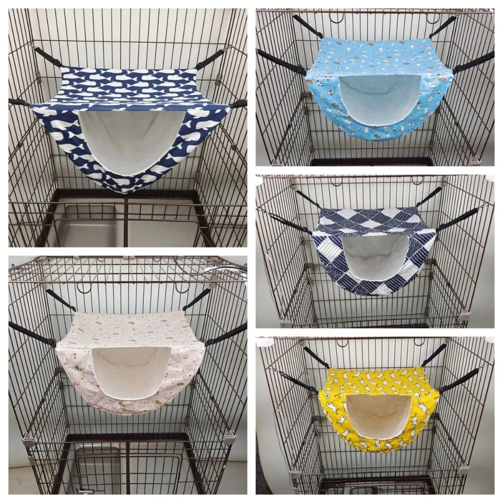 Breathable Cat Cage Hammock Sleeping House Adjustable Lanyard Kitten Swing Bed Thicken Cozy Cat Hanging Bed Cat Cage Accessories Vue