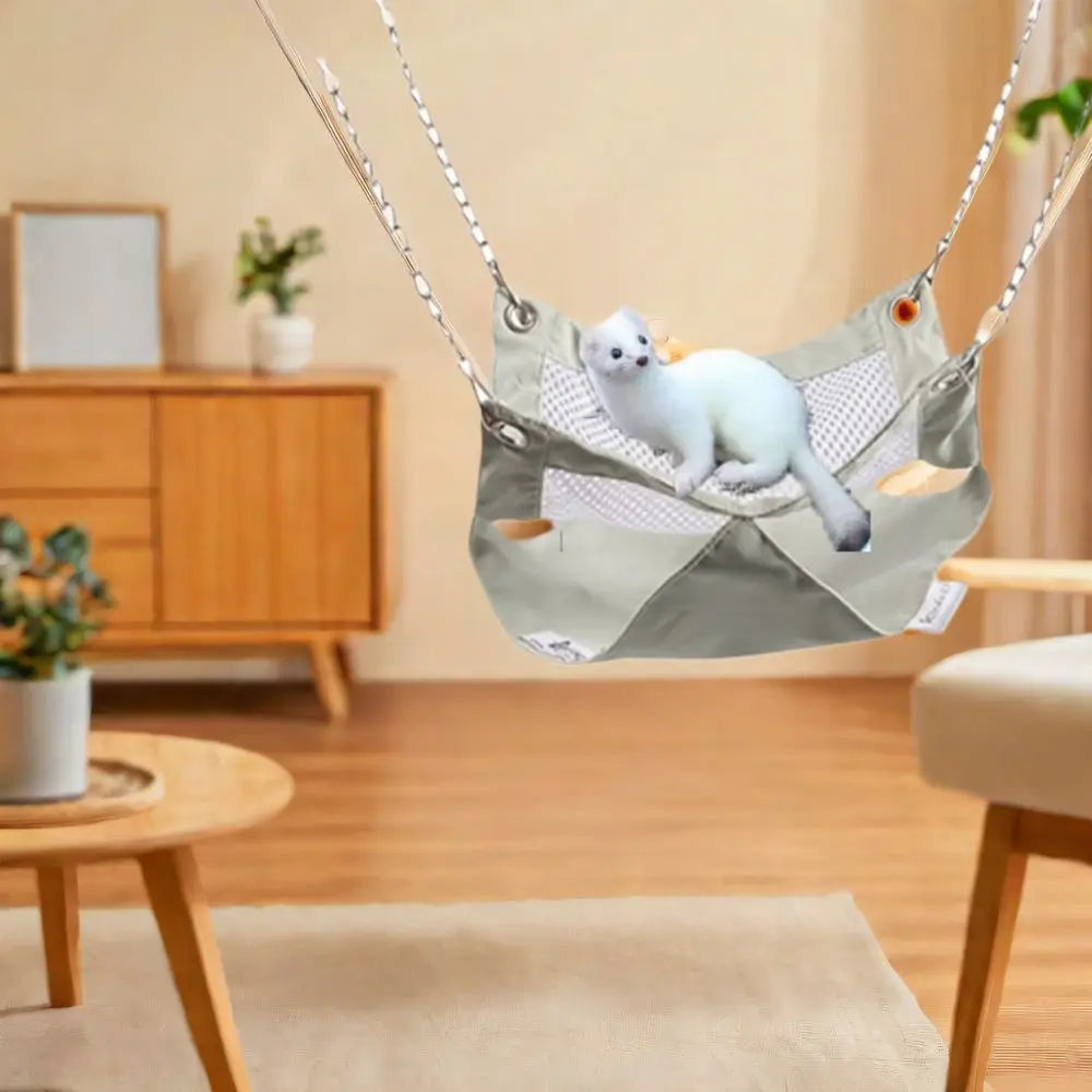 Polyester Double-layer Hamster Hammock Comfortable Breathable Squirrel Hanging Cage House Waterproof Easy to clean Vue