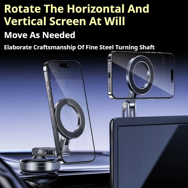 X53 Magnetic Phone Holder Rotating Folding Vacuum Suction Mag Stand For Car Navigation Gym Kitchen Streaming Bracket Vue