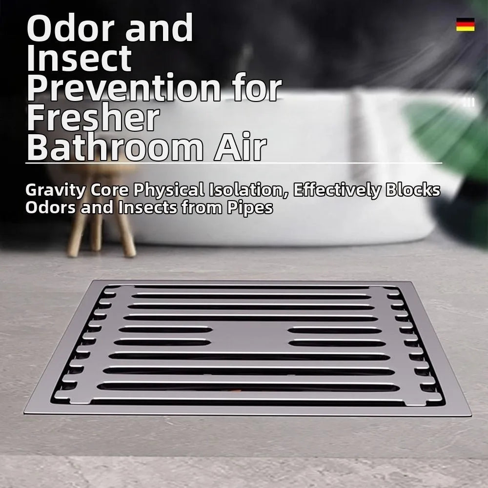 Anti-Odor Stainless Steel Floor Drain Dual Use Universal Shower Trap Filter Square All Copper Drain Core Floor Hair Catcher Vue