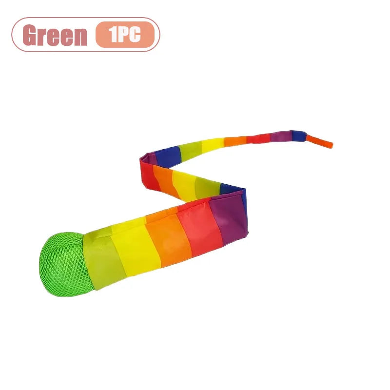 1-20PCS Rainbow Tail Throw Catch Ball Soft Colorful Playground Toy for Kids Adults School Training Gift Sports Durable Fun Vue Green-1PC