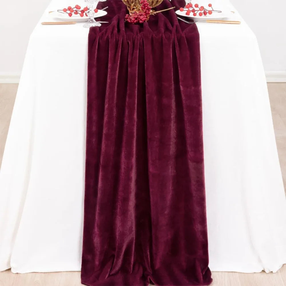 Table Decoration European Style Velvet Table Runner Extended Non-slip Wedding Table Cloth Rectangular Table Linen Hotel Vue