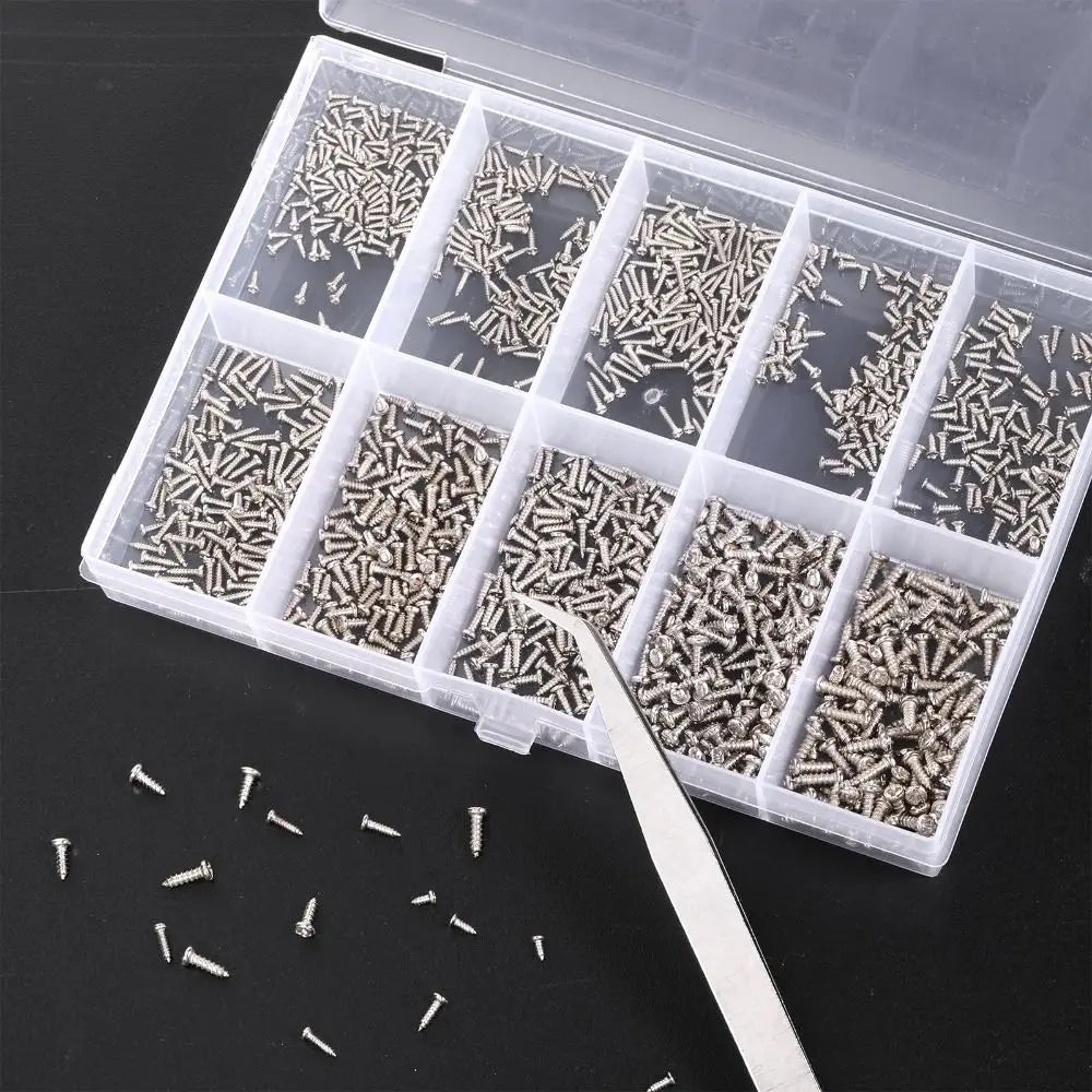 1200pcs Kit Small Self Tapping Screws Waterproof Rust Prevention Repair Screws Phillips Head Mini Micro Screws Electronic Repair Vue