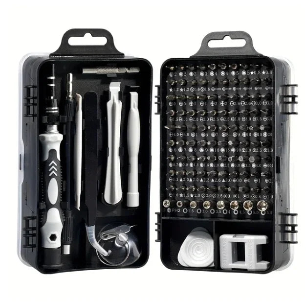 Precision Screwdriver 115 In 1 Set Magnetic Mini Screw Nuts Bits WEEKS Multifunction Repair Tools Kit Household Vue black
