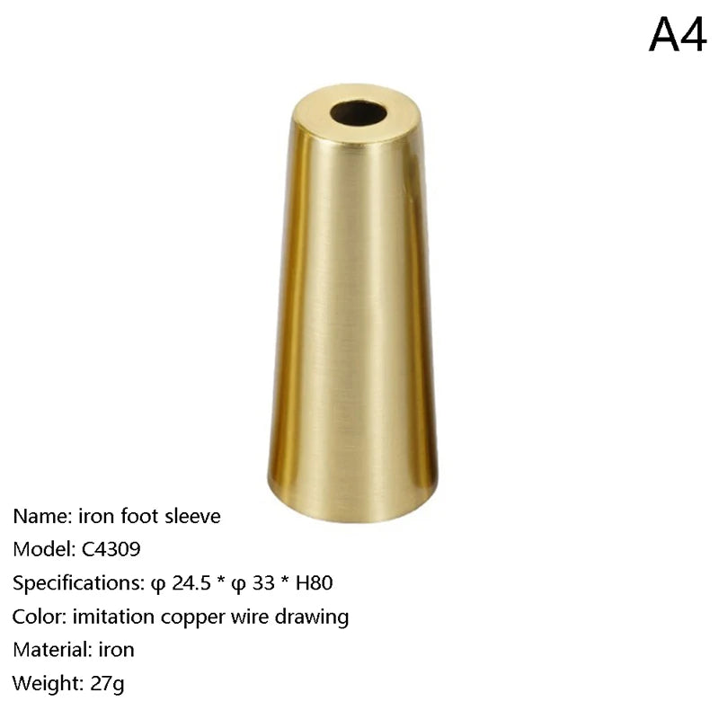 Safety Mat Bottom Safe Pad Furniture Iron Foot Cover Copper Tip Brushed Brass Table Chair Cylinder/Conical Cap Protector Bottom Vue A4