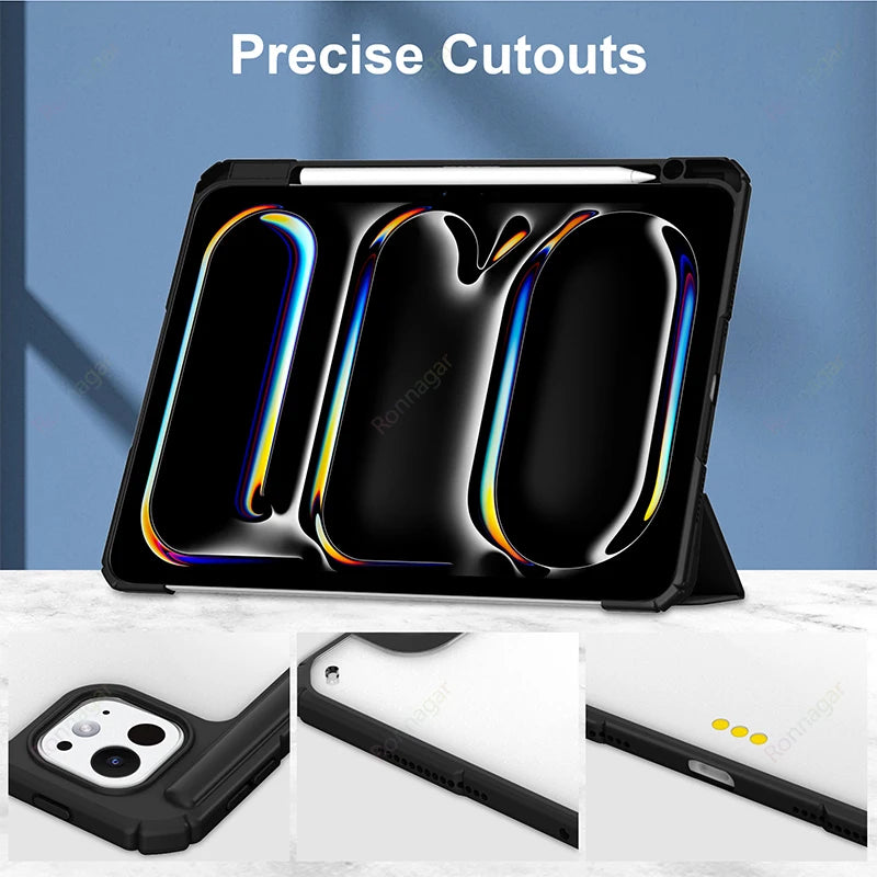 Ronnagar Smart iPad Case – Air Pro 10th–12th Gen M2–M5 Smart iPad Case Vue